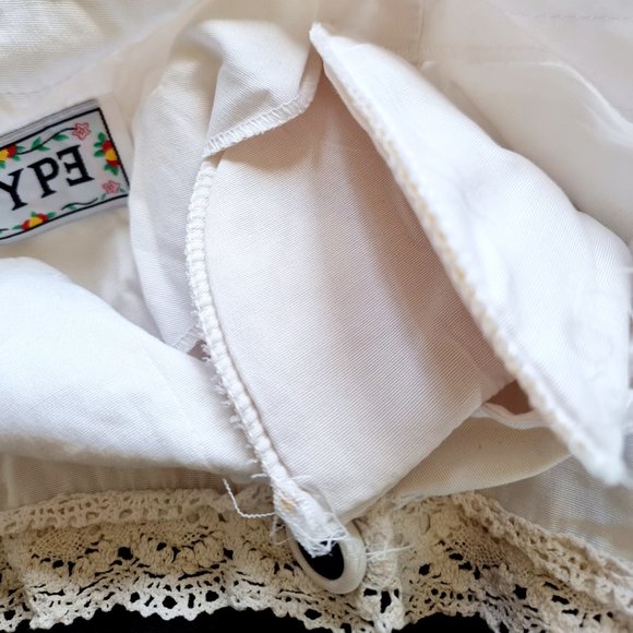 Vintage 80s White + black button up shirt dress with shoulder pads fit AU 10-14 - Picture 4 of 7